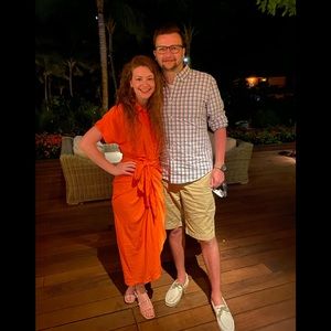 Vici midi dress, orange, small, Dance & Marvel